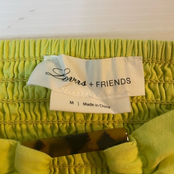Lovers and Friends Delilah Crop Long Sleeve Lime Green Top Size Medium - Picture 3 of 9